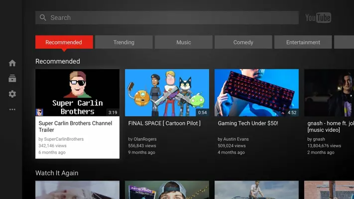 YouTube for Android TV android App screenshot 0