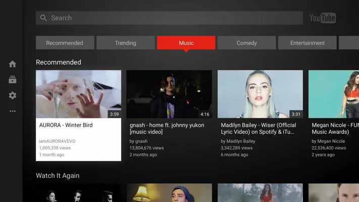 YouTube for Android TV android App screenshot 1