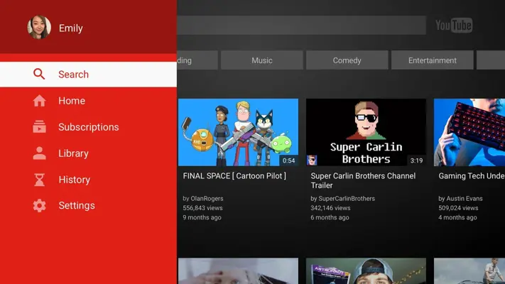 YouTube for Android TV android App screenshot 4